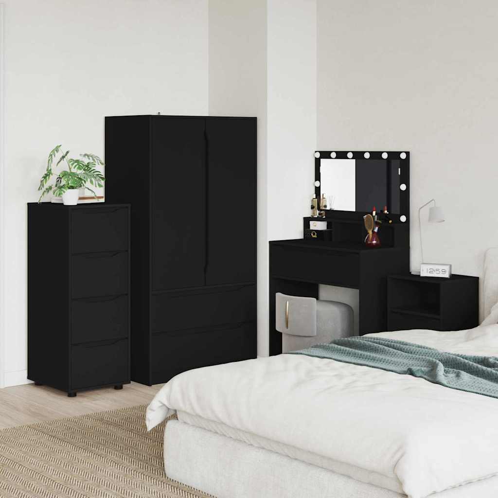 Förvaringsskåp Svart 40 x 48 x 105 cm Konstruerat trä