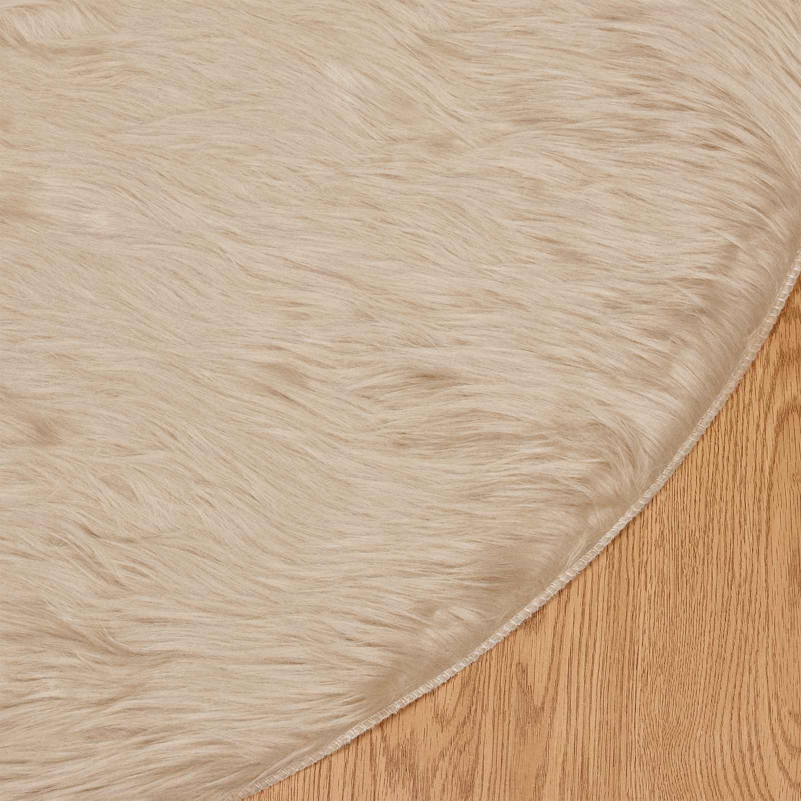 Fusk Skinnmatta Tafalla Beige Ø 80 cm Polyester