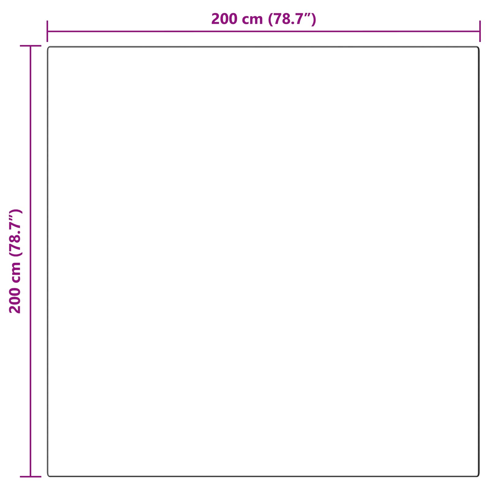 Fusk Skinnmatta Tafalla Antracit 200 x 200 cm Polyester