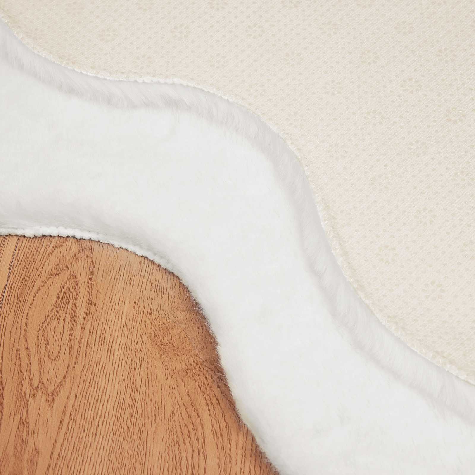 Fusk-kaninpälsmatta Olite Vit 50 x 80 cm Polyester