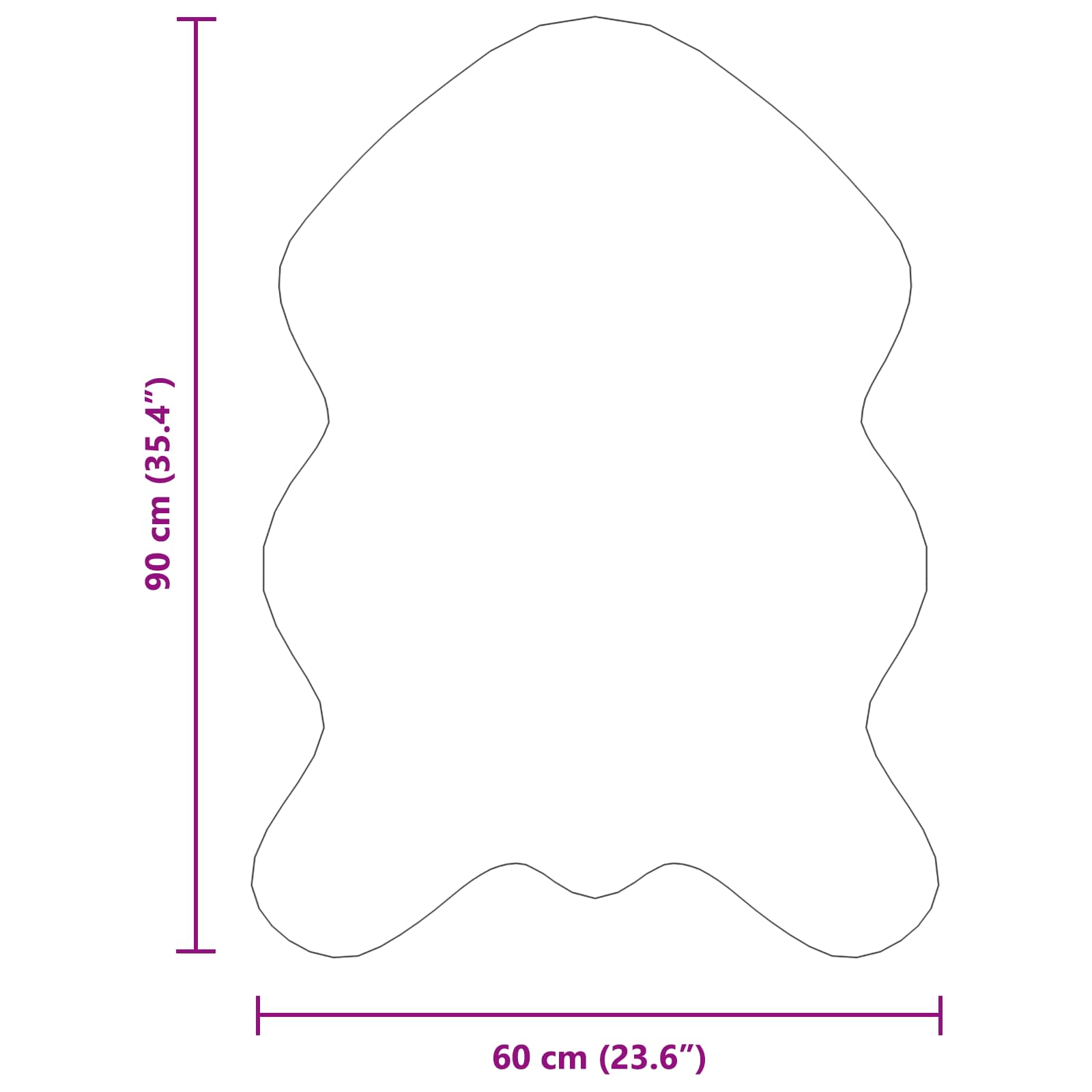 Fusk-kaninpälsmatta Olite Vit 60 x 90 cm Polyester