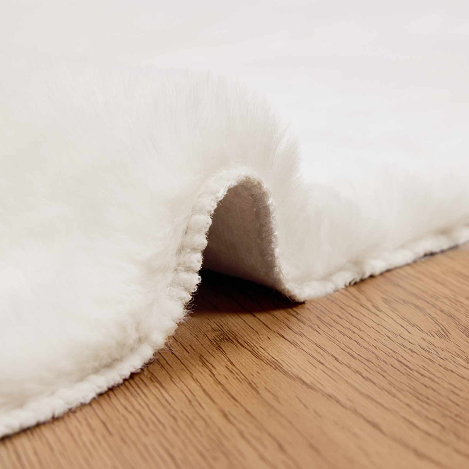 Fusk-kaninpälsmatta Olite Kräm 120 x 120 cm Polyester