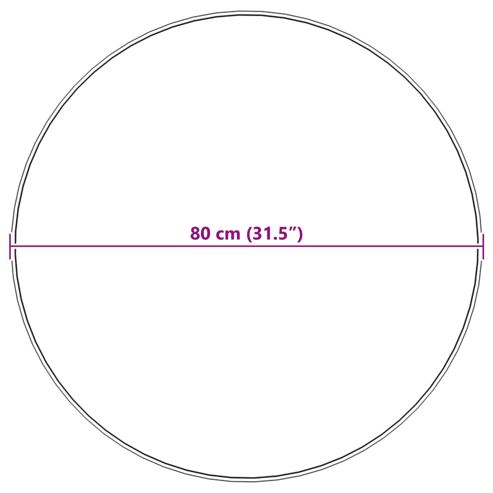 Fusk-kaninpälsmatta Olite Svart Ø 80 cm Polyester