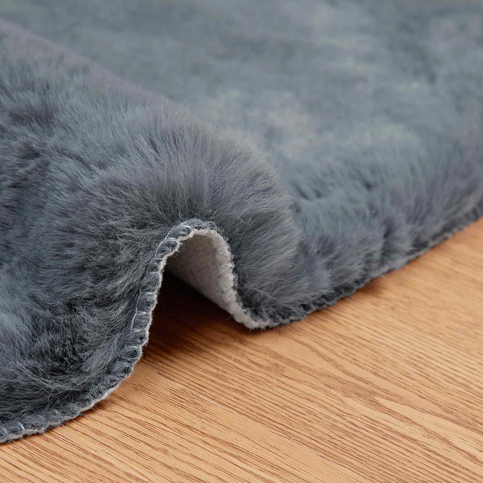 Fusk-kaninpälsmatta Olite Antracit 60 x 90 cm Polyester
