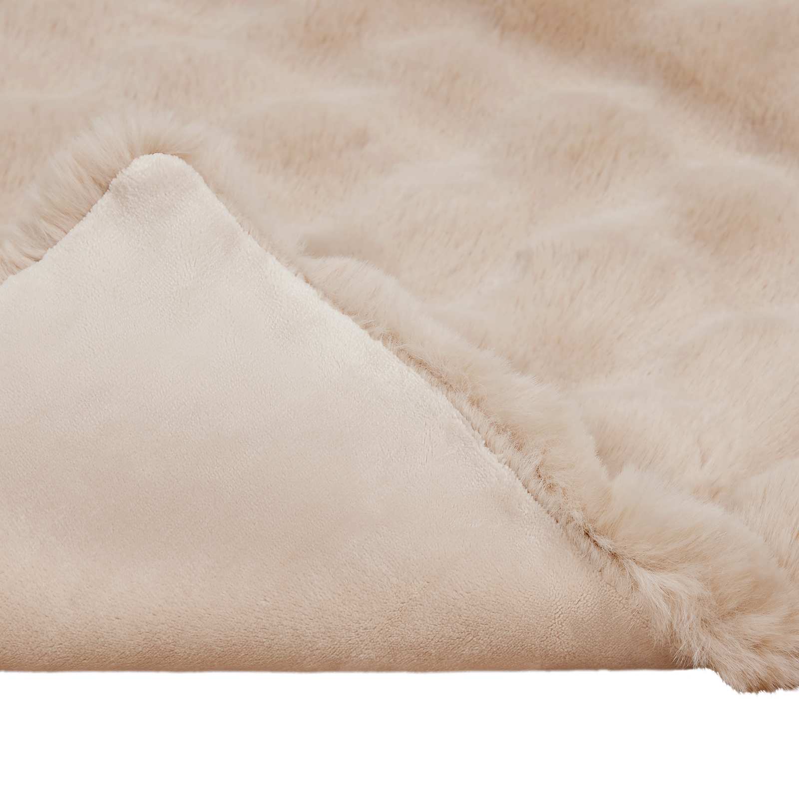 Faux Kaninpäls Filt 4 pcs Beige 150 x 220 cm Polyester