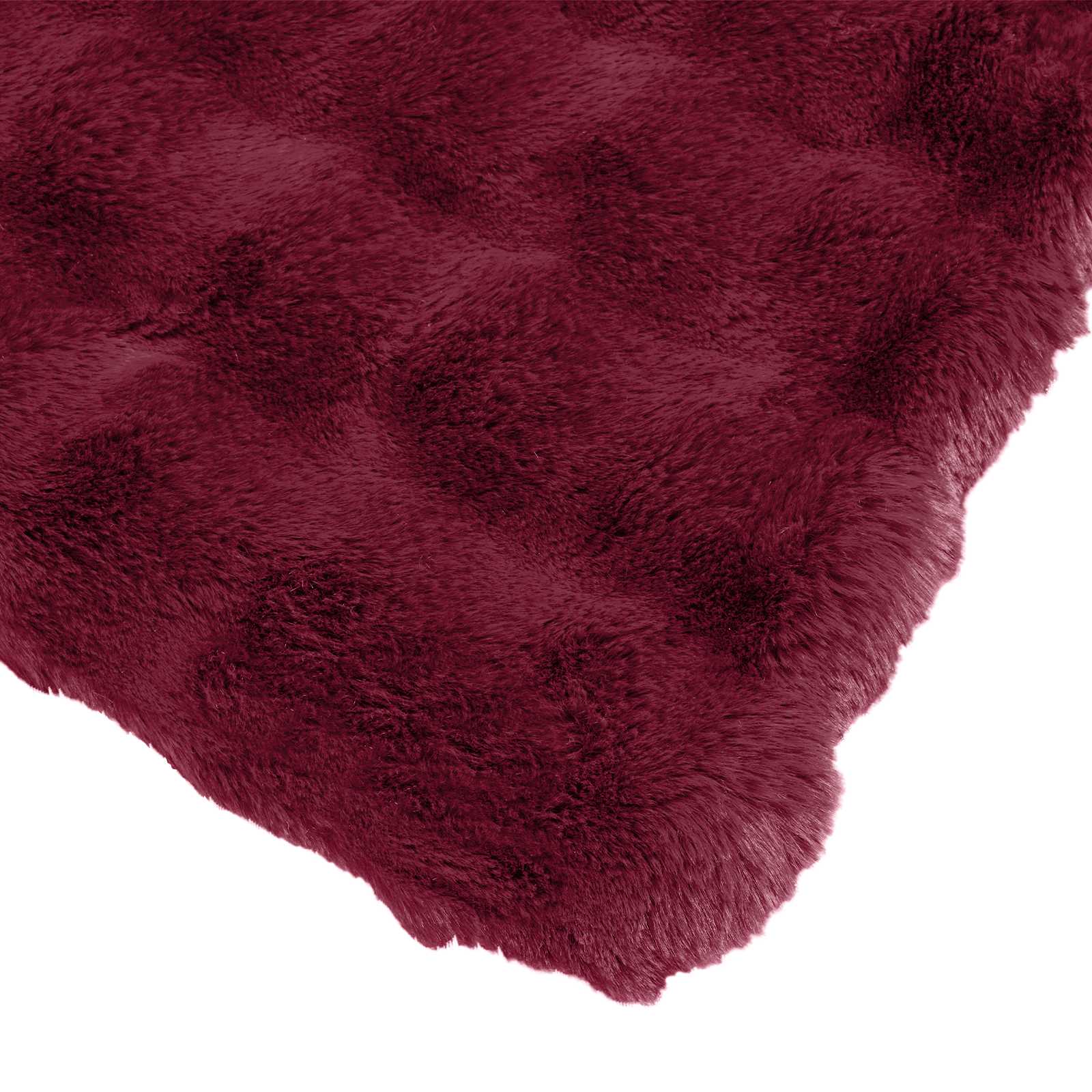 Faux Kaninpäls Filt Bordeaux Röd 130 x 150 cm Polyester