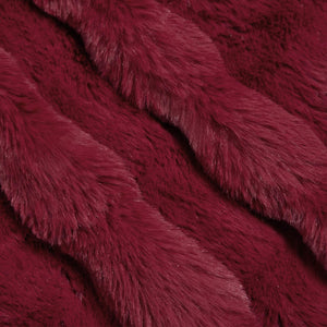 Faux Kaninpäls Filt Bordeaux Röd 130 x 150 cm Polyester