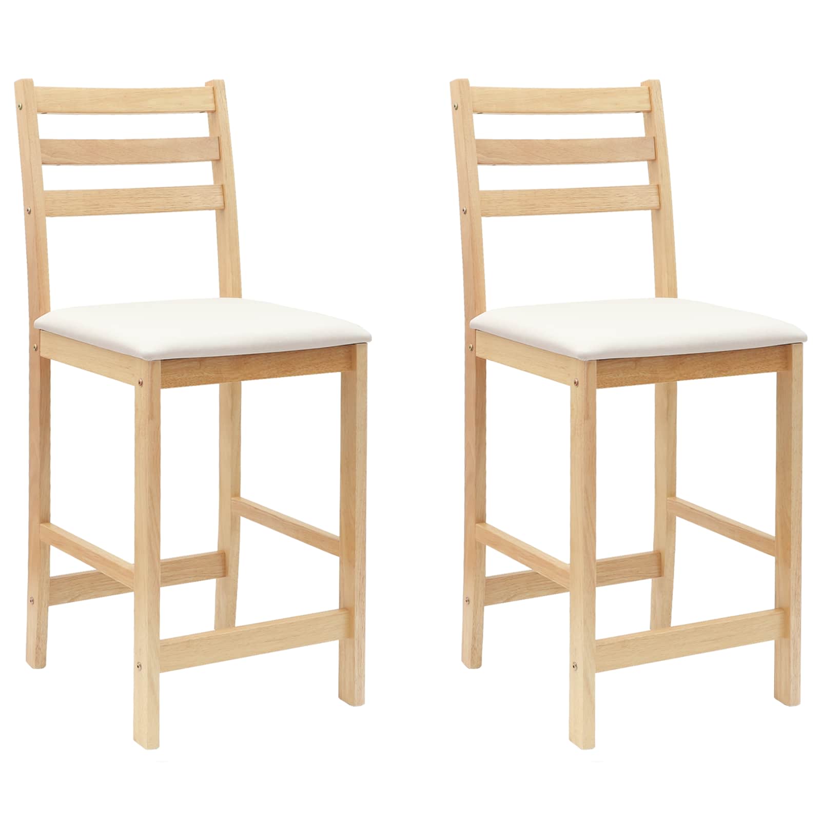 Matstolar 2 st Massiv Gummiträ Naturfärg 40 x 47,5 x 99,5 cm