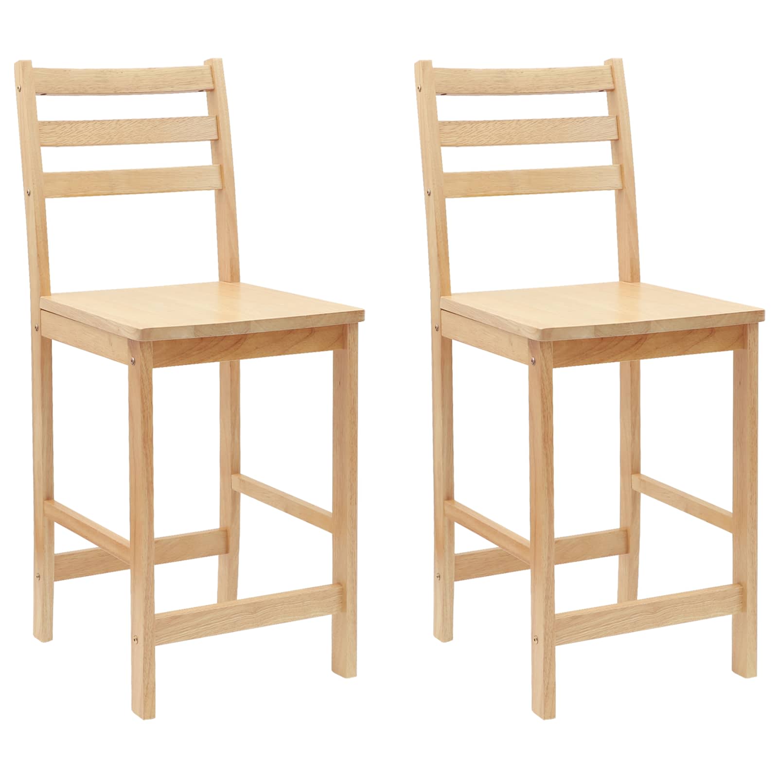 Matstolar 2 st Massiv Gummiträ Naturfärg 40 x 47,5 x 99,5 cm