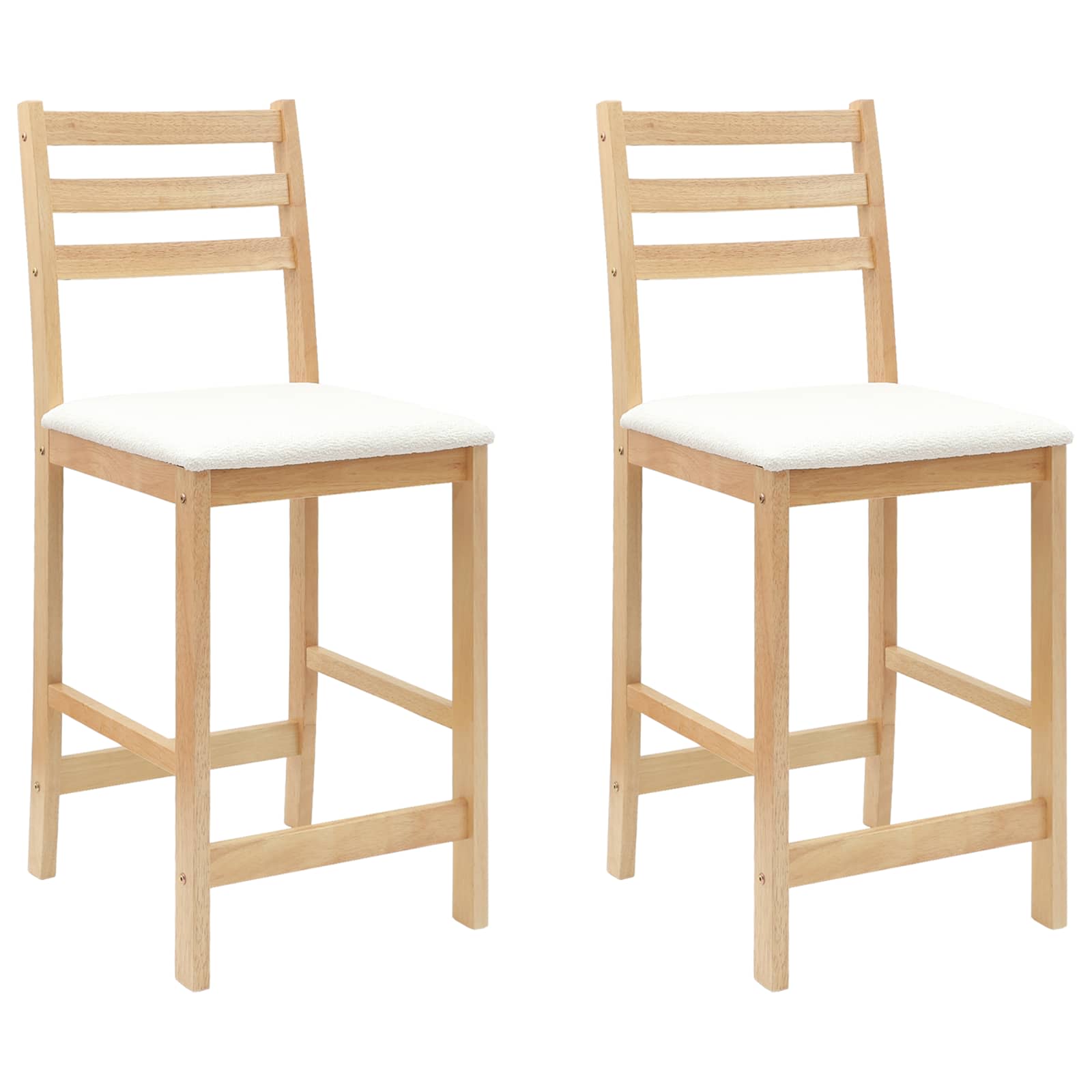 Matstolar 2 st Massiv Gummiträ Naturfärg 40 x 47,5 x 99,5 cm