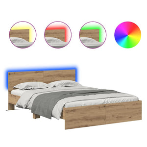 Sängram med huvudgavel Artisan Ek 150 x 200 cm Konstruerat trä