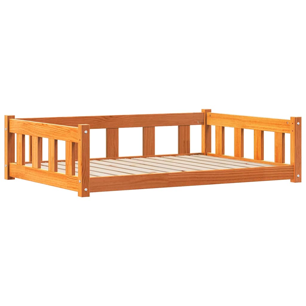 Hundsäng med lagring Vaxbrun 100 x 70 x 28 cm Massiv furu