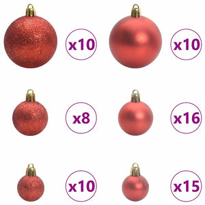 Julprydnad Set med 300 LED-lampor 120 pcs Röd Plast