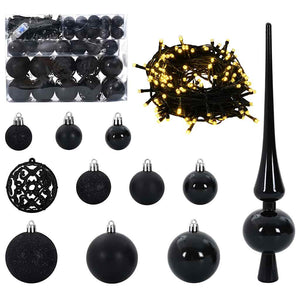 Julprydnad Set med 150 LED-lampor 61 pcs Svart Plast
