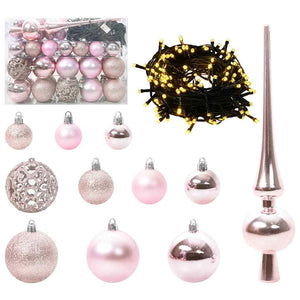 Julprydnad Set med 150 LED-lampor 61 pcs Rosa Plast