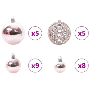 Julprydnad Set med 150 LED-lampor 61 pcs Rosa Plast