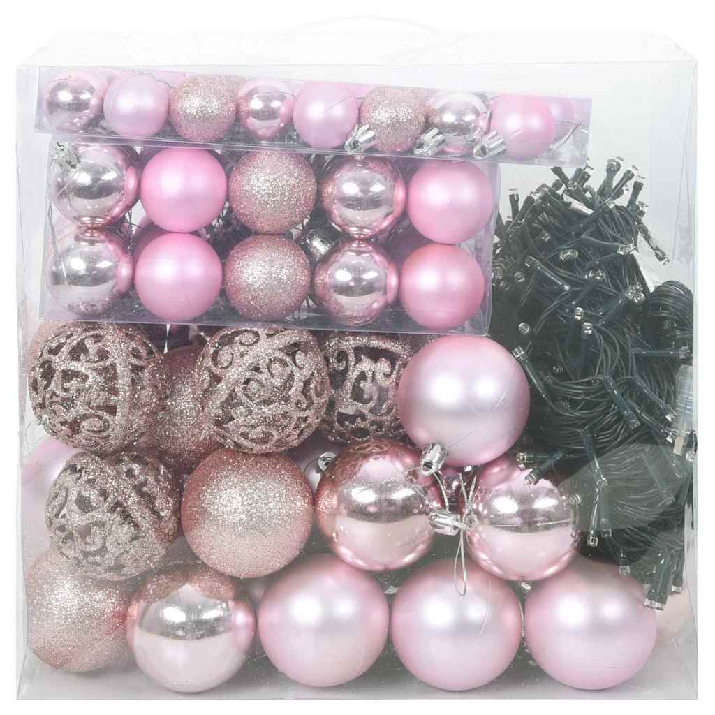 Julprydnad Set med 300 LED-lampor 120 pcs Rosa Plast