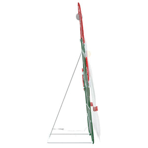 Belyst Tomte med 60 LED-lampor Varmvit 71 x 64 cm Glittertyg