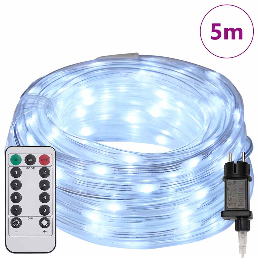 Ljuslina med 120 LED-lampor Kall Vit 5 m PVC