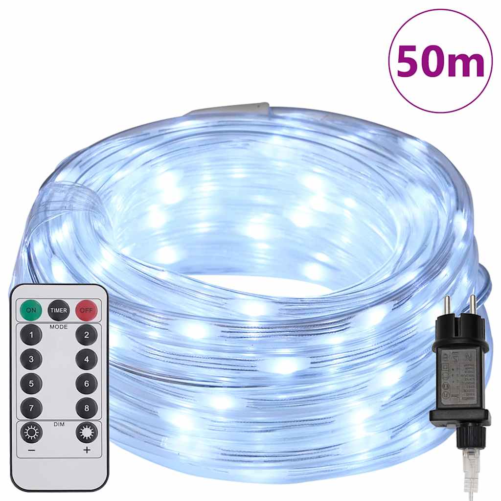 Ljuslina med 1200 LED-lampor Kall Vit 50 m PVC