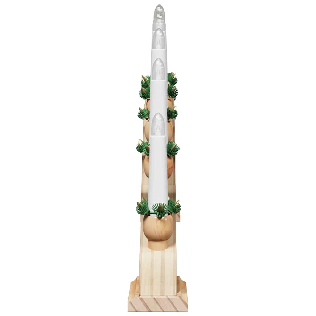 Julbåge med 10 LED-ljus Brun 47 x 5 x 29 cm Massiv furu