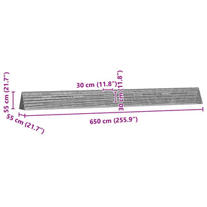 Kaninbur Silver 650 x 55 x 55 cm Galvaniserat Stål
