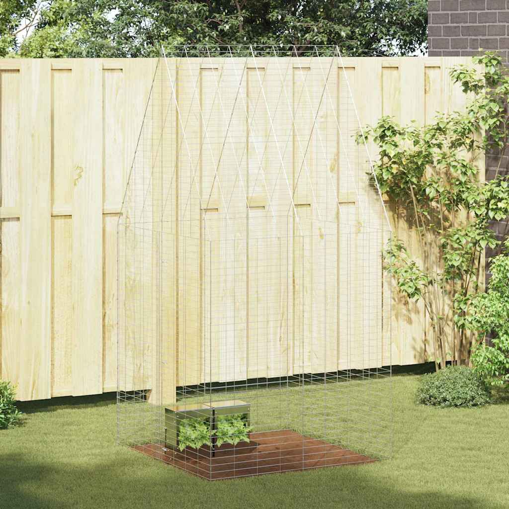 Kaninbur Silver 400 x 100 x 210 cm Galvaniserat Stål