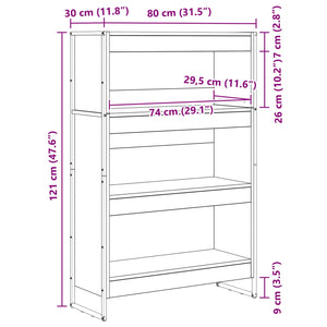 Bokskåp Sonoma 80 x 30 x 155 cm Konstruerat trä