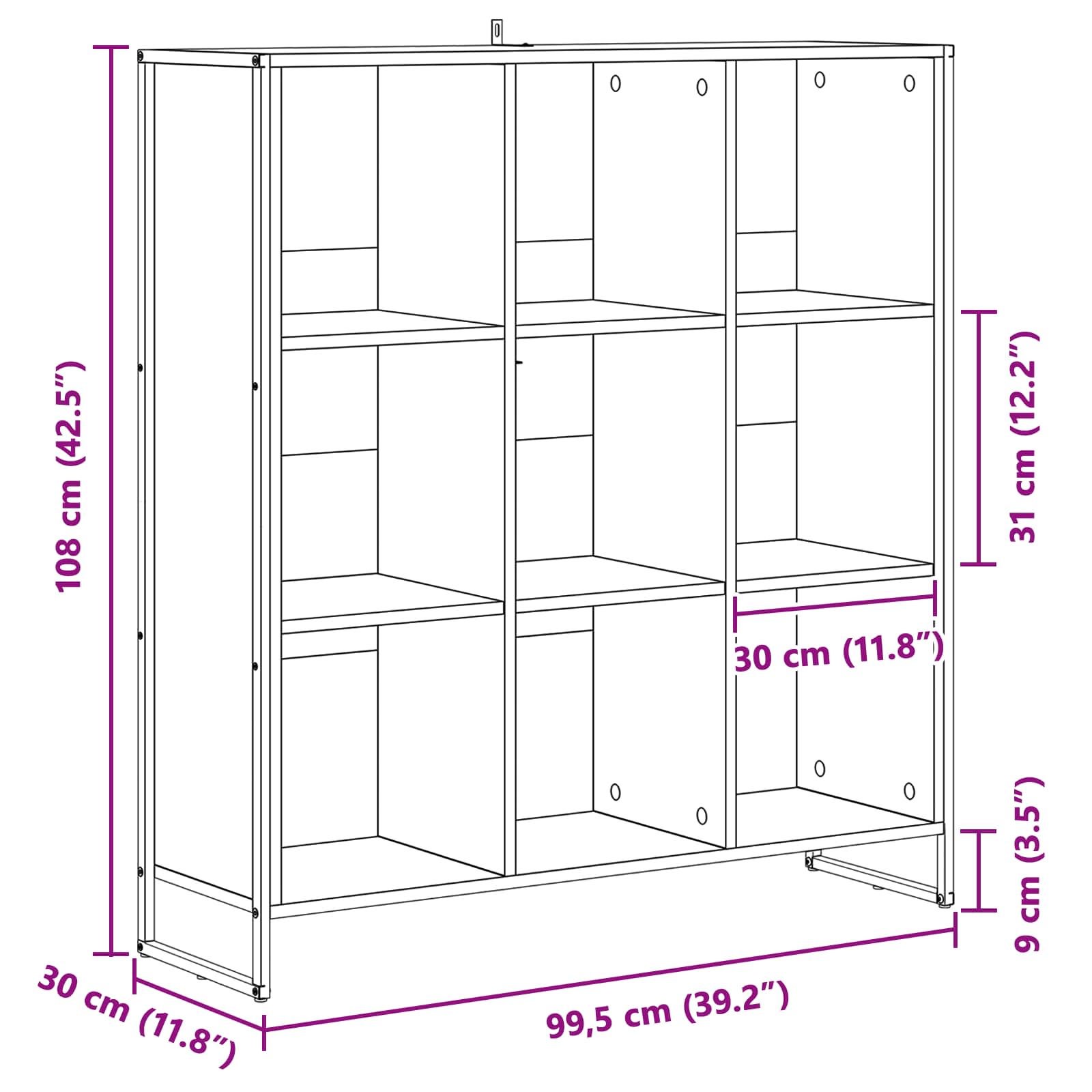 Bokskåp Grå Sonoma 99.5 x 30 x 108.5 cm Konstruerat trä