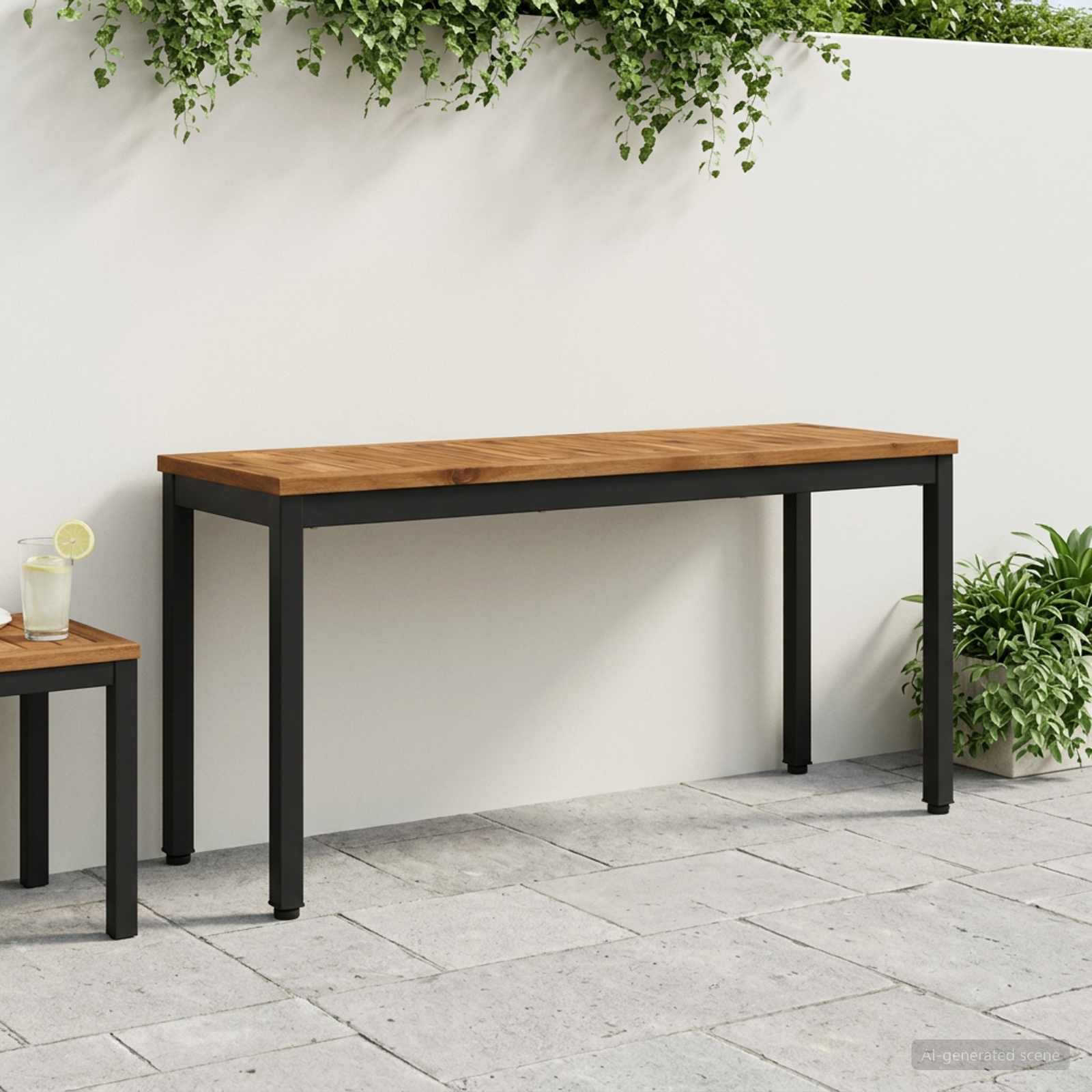 Trädgårdsbänk 108,5 x 35 x 45 cm Massivt Akaciaträ Rektangulär