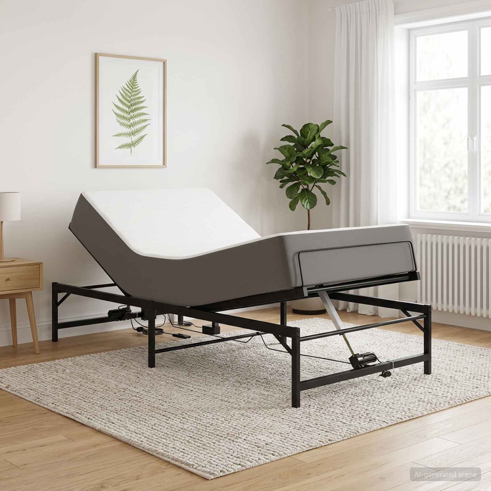 Elektrisk Justerbar Säng Ram Svart 80 x 200 cm Stål