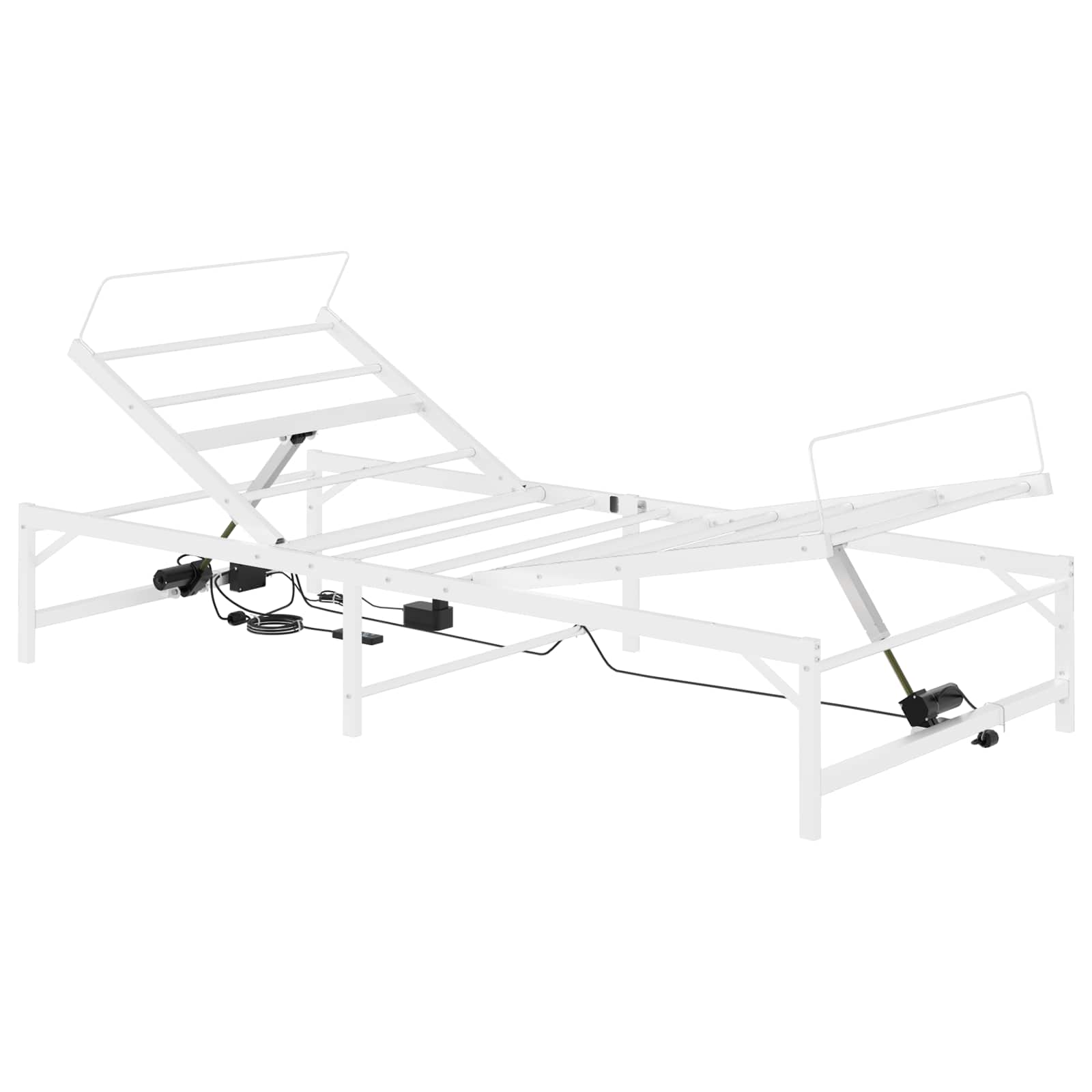 Elektrisk Justerbar Säng Ram Vit 75 x 190 cm Stål