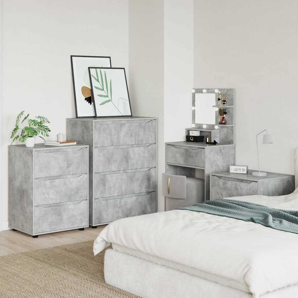 Förvaringsskåp 2 pcs Betonggrå 80 x 48 x 105 cm Konstruerat trä