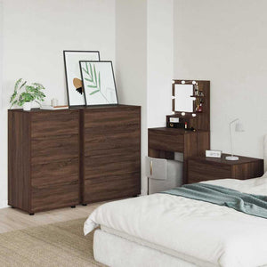 Förvaringsskåp 2 pcs Brun Ek 60 x 48 x 105 cm Konstruerat trä