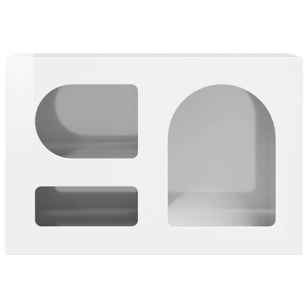 TV-skåp Högblanka vita 60 x 35 x 40 cm Konstruerat trä