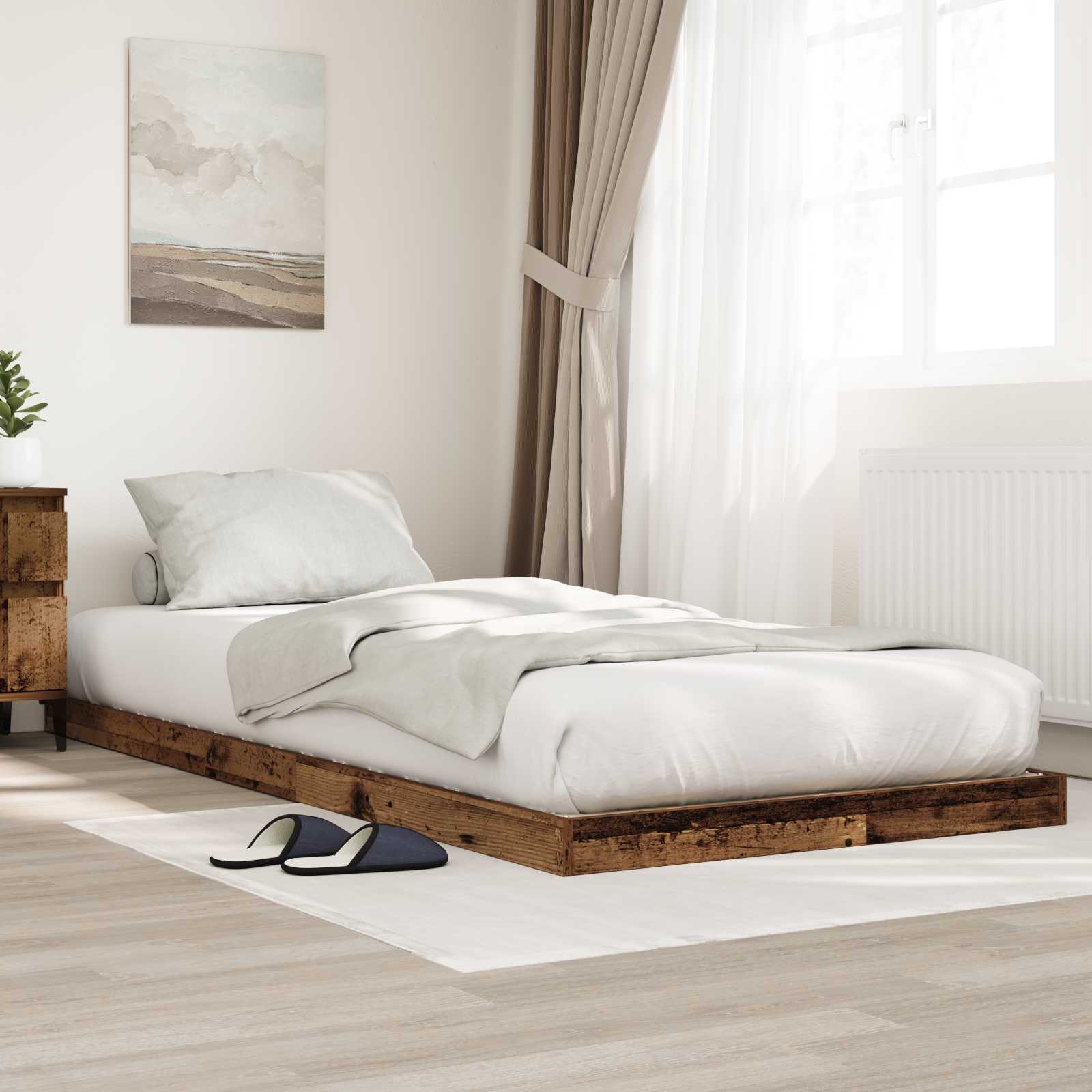 Sängram Gammalt trä 100 x 200 cm Konstruerat trä
