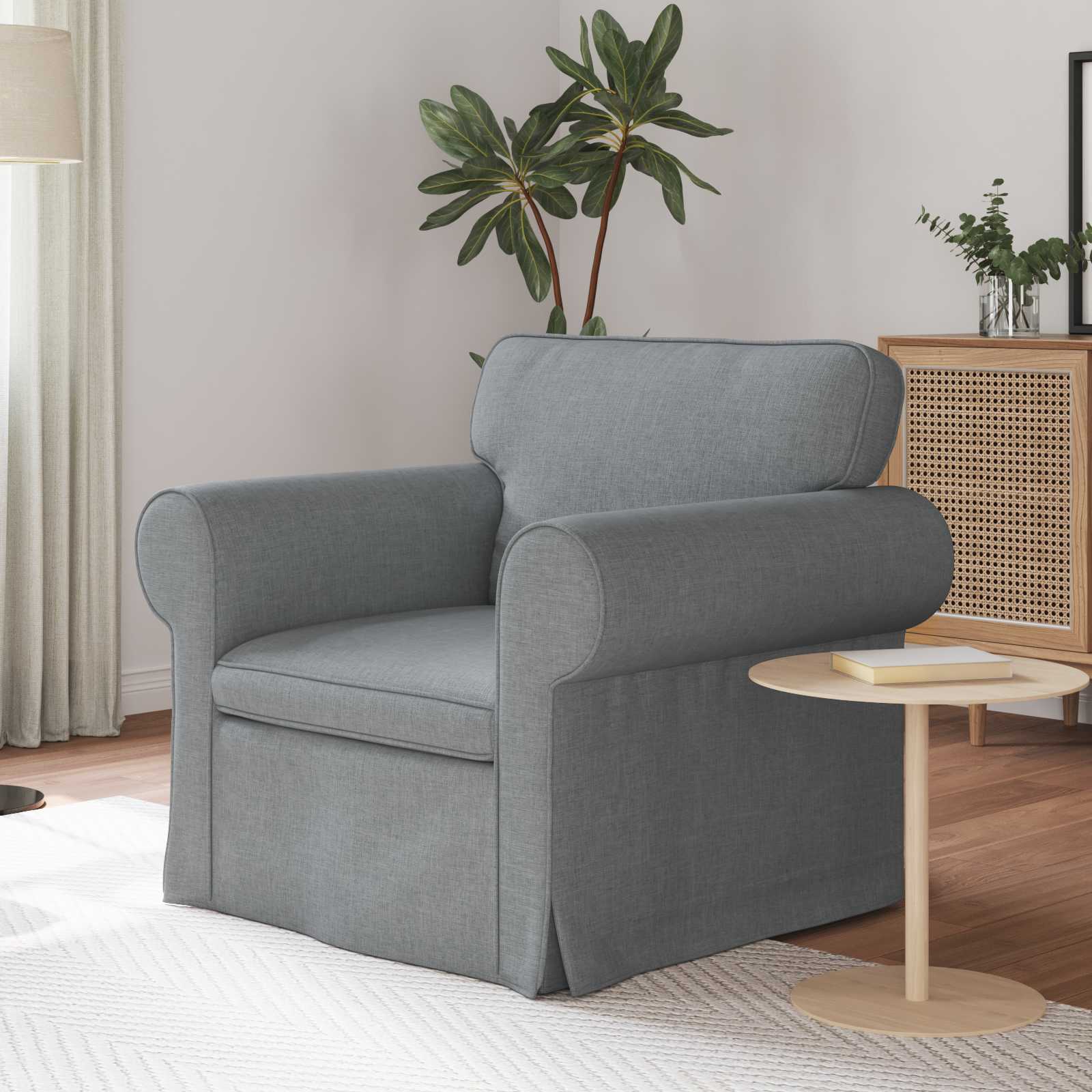 Soffa Ljusgrå 95 x 82 x 80 cm tyg