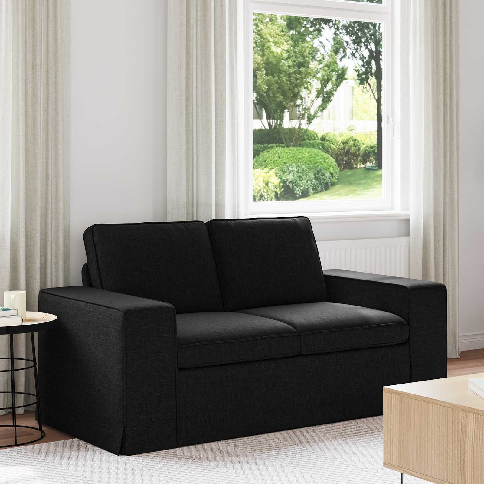 Soffa Svart 162 x 80 x 82 cm tyg