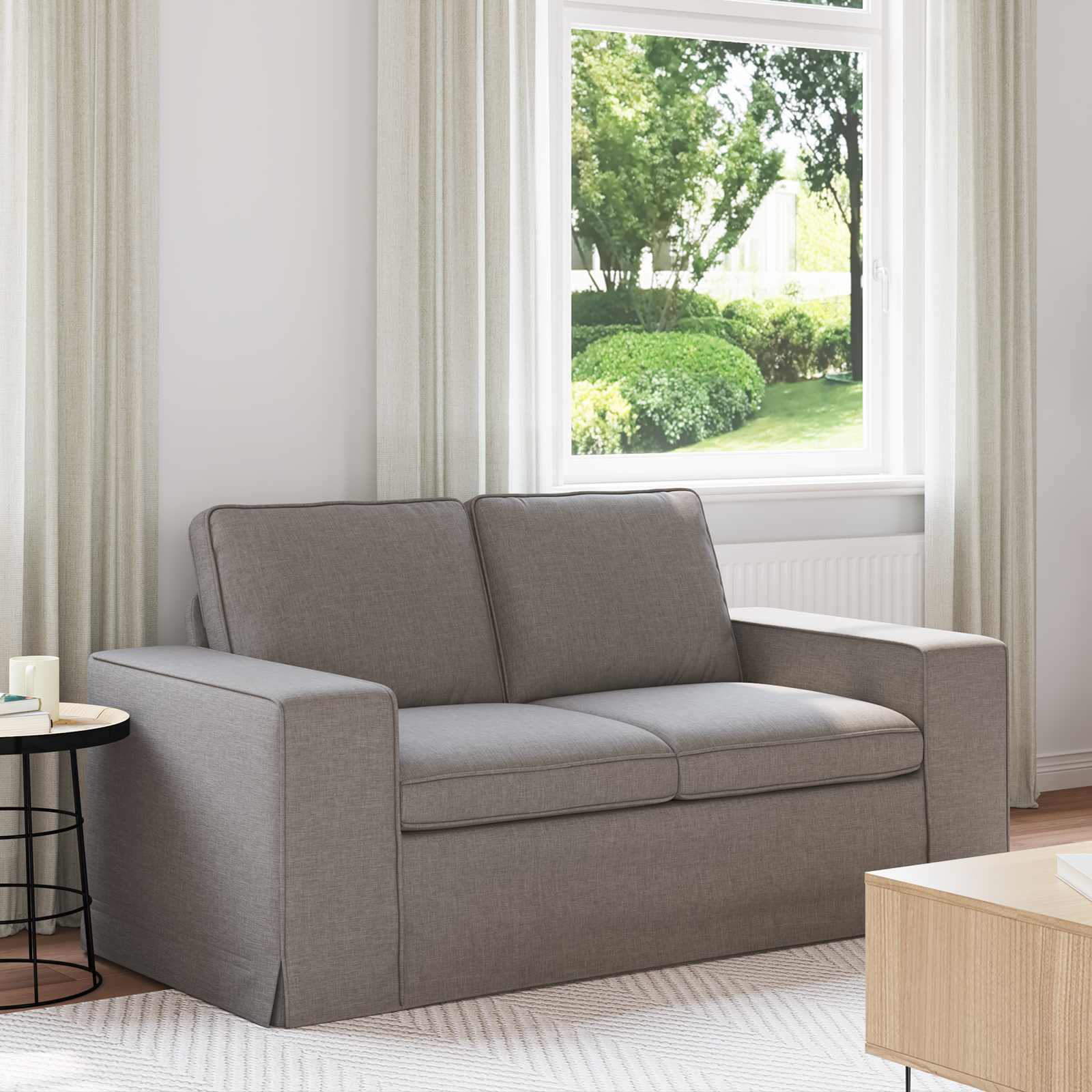 Soffa Taupe 162 x 80 x 82 cm tyg