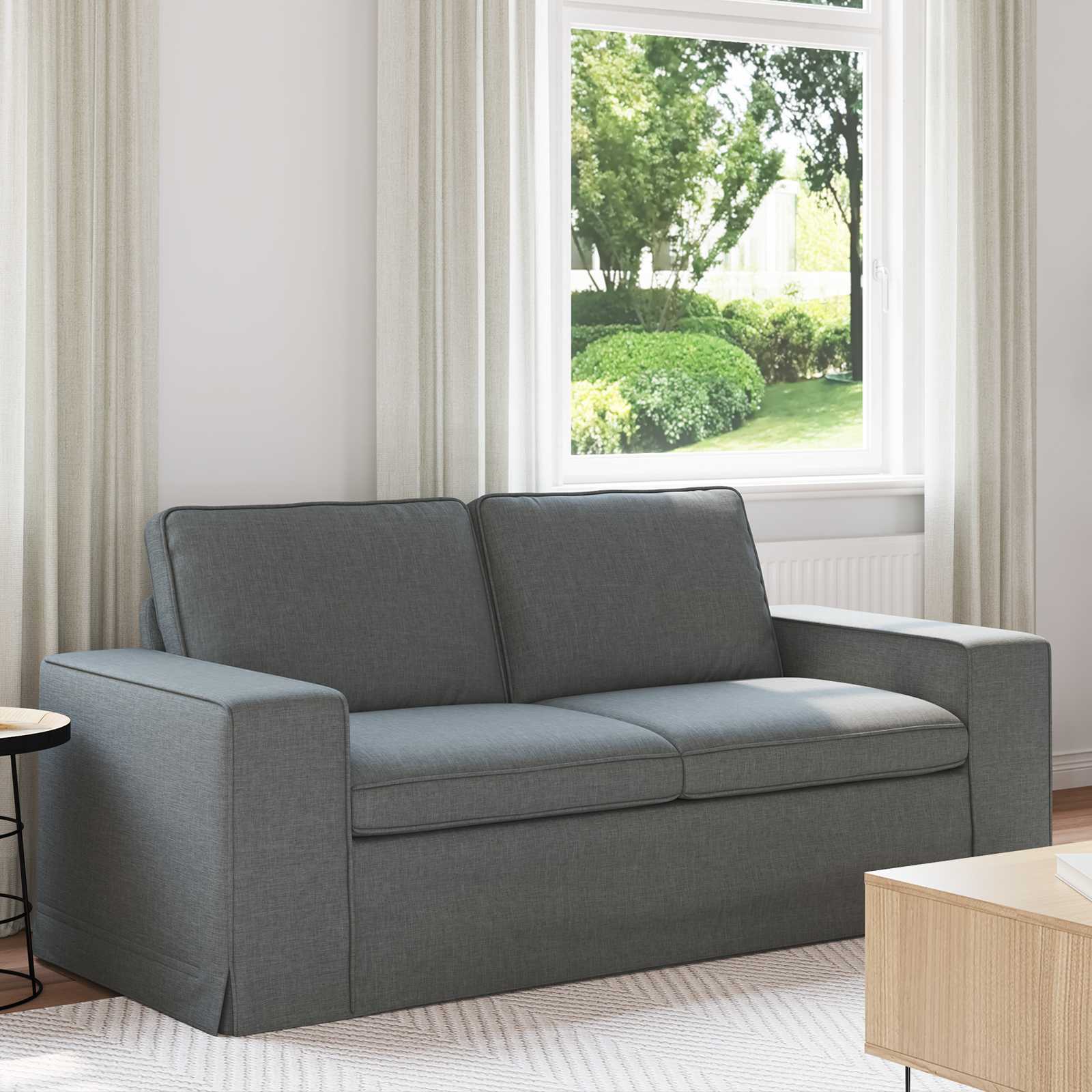 Soffa Mörkgrå 182 x 80 x 82 cm tyg
