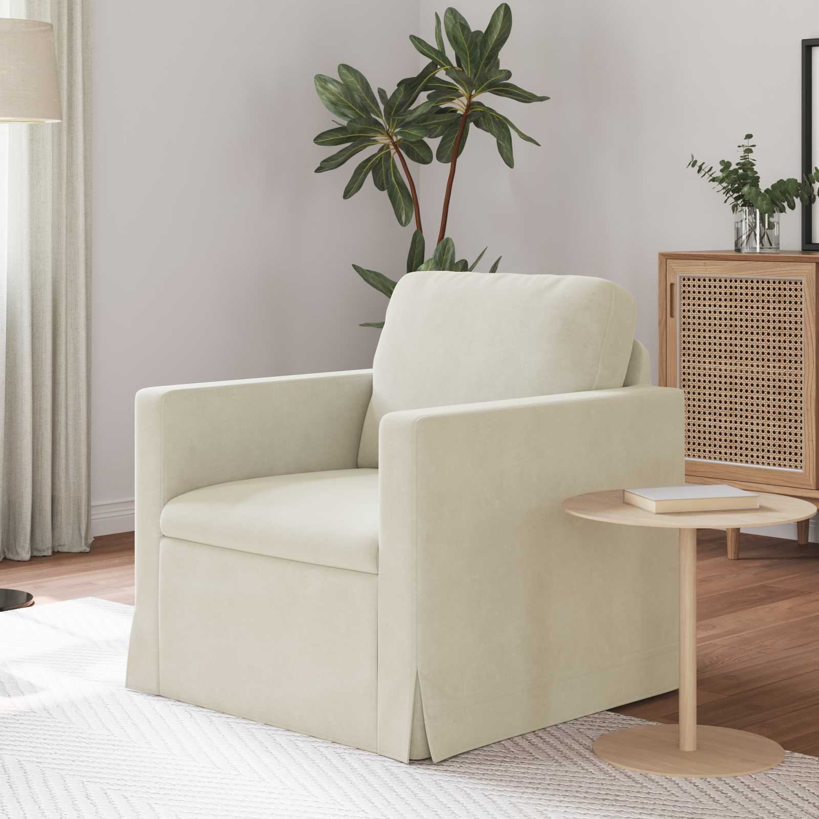 Soffa Kräm 78 x 78 x 80 cm Sammet