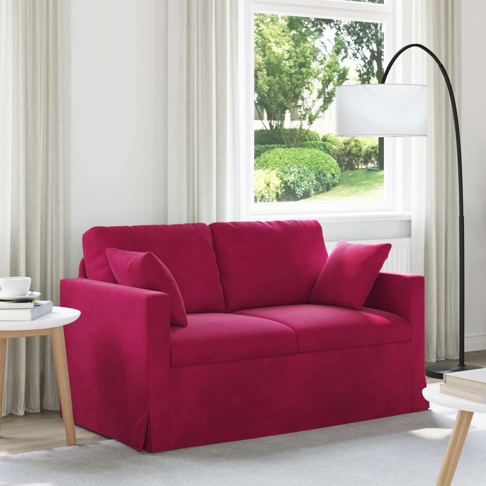 Soffa Vinröd 138 x 78 x 80 cm Sammet