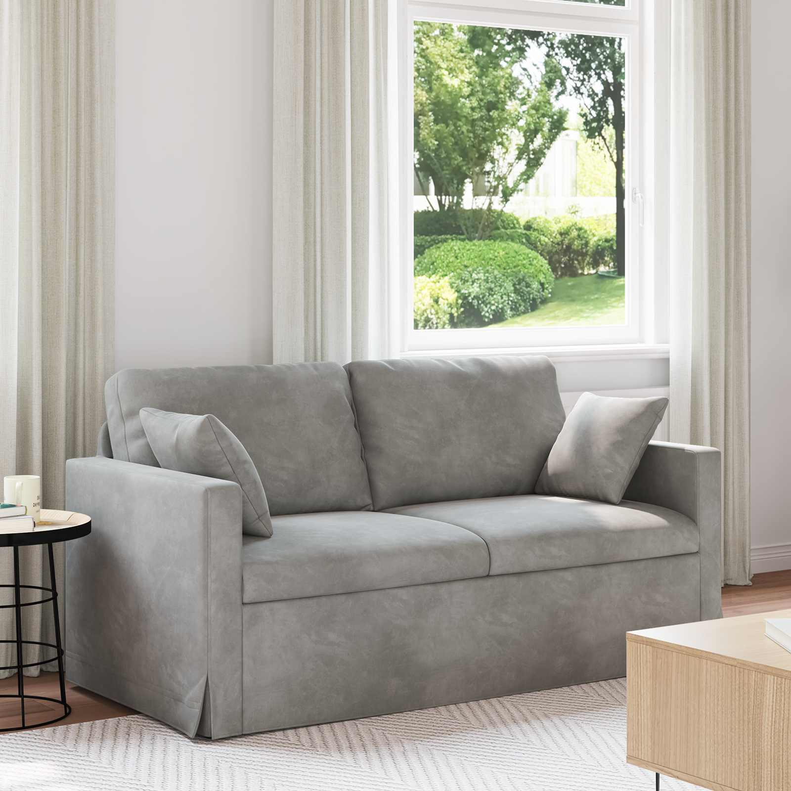 Soffa Ljusgrå 158 x 78 x 80 cm Sammet
