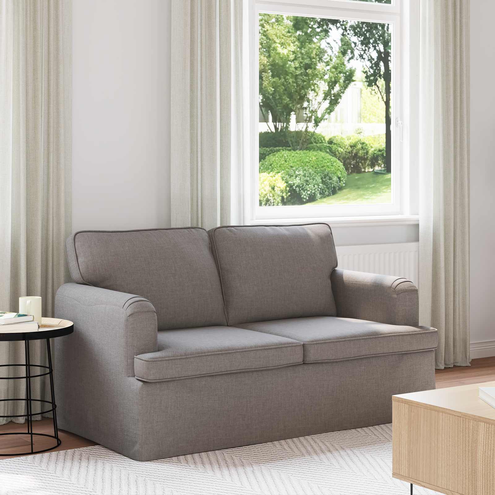 Soffa Taupe 144 x 80 x 85 cm tyg
