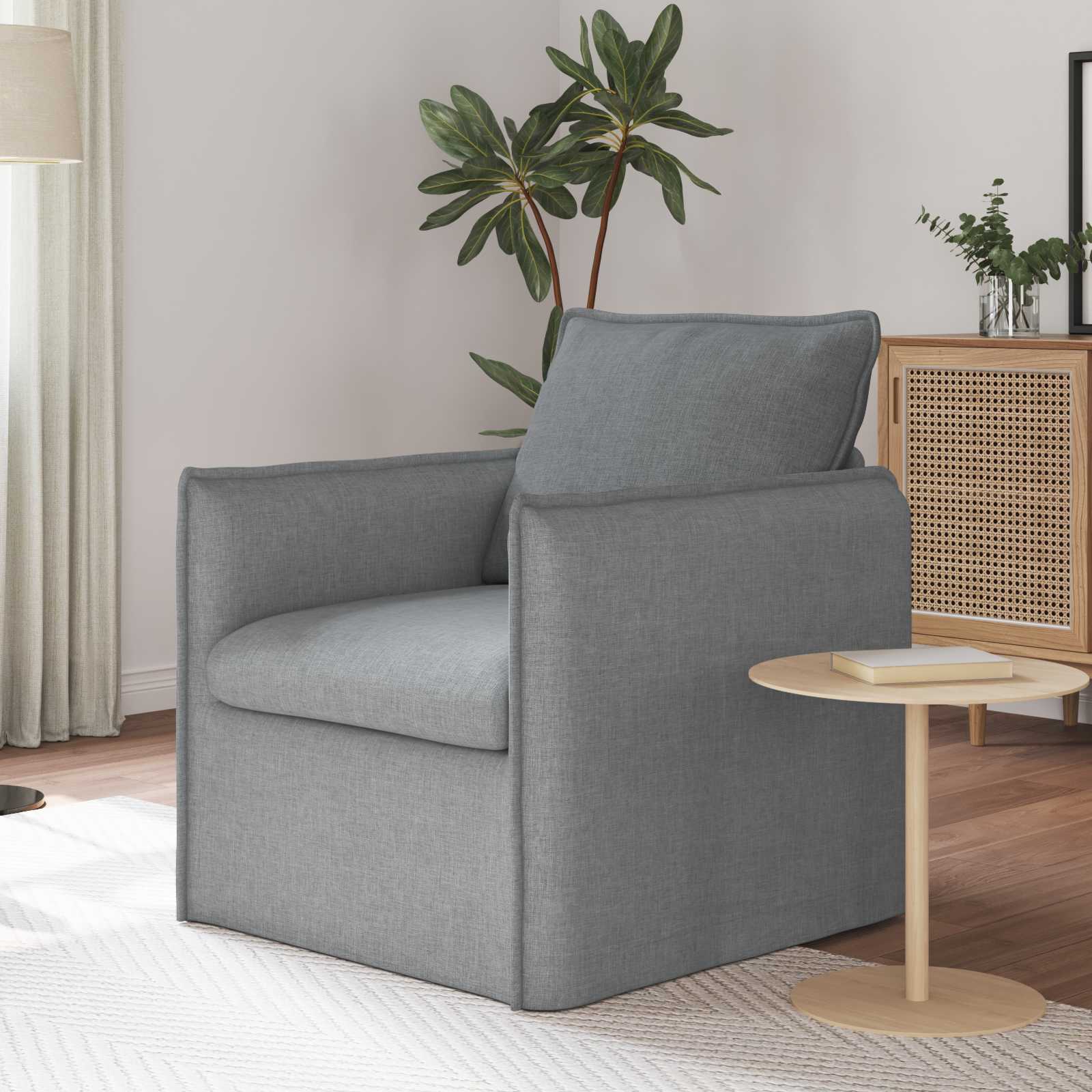 Soffa Ljusgrå 75 x 82 x 85 cm tyg