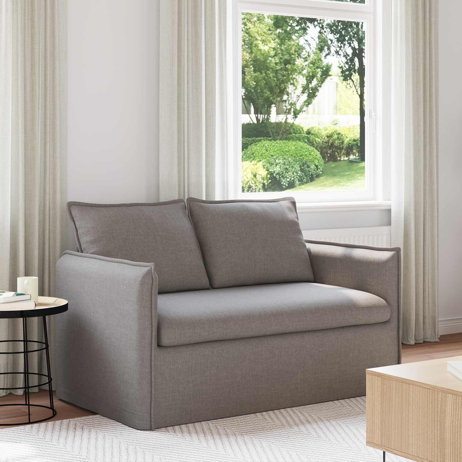 Soffa Taupe 136 x 82 x 85 cm tyg