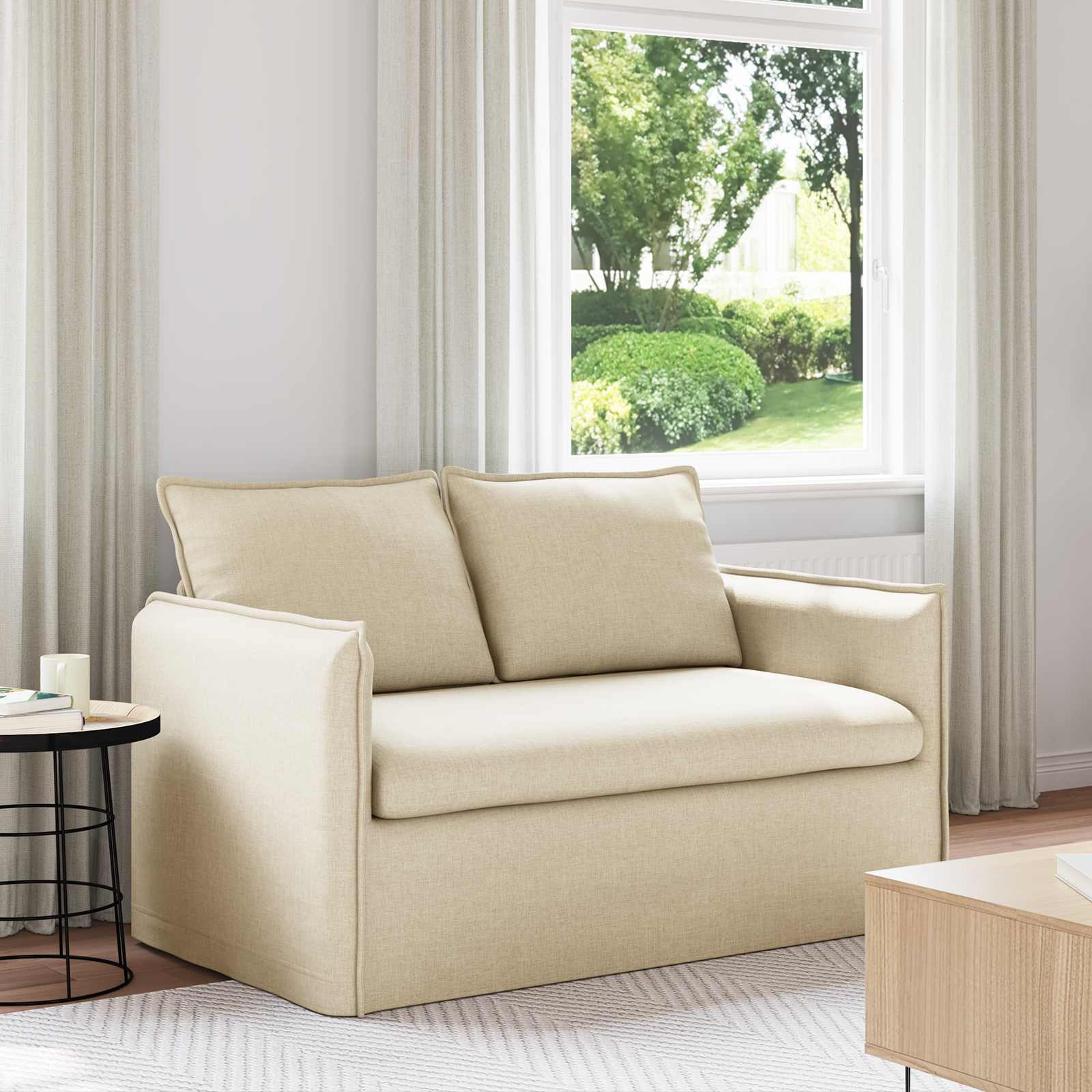 Soffa Kräm 136 x 82 x 85 cm tyg