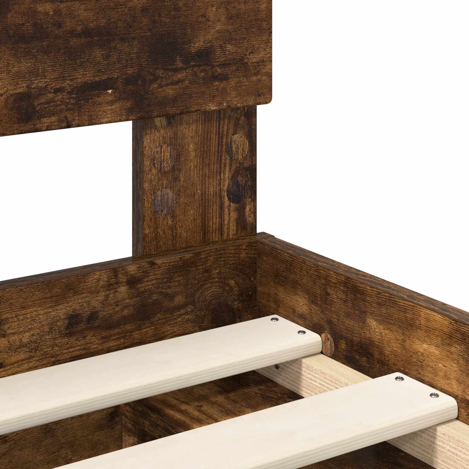 Sängram med huvudgavel Rökt ek 150 x 200 cm Konstruerat trä
