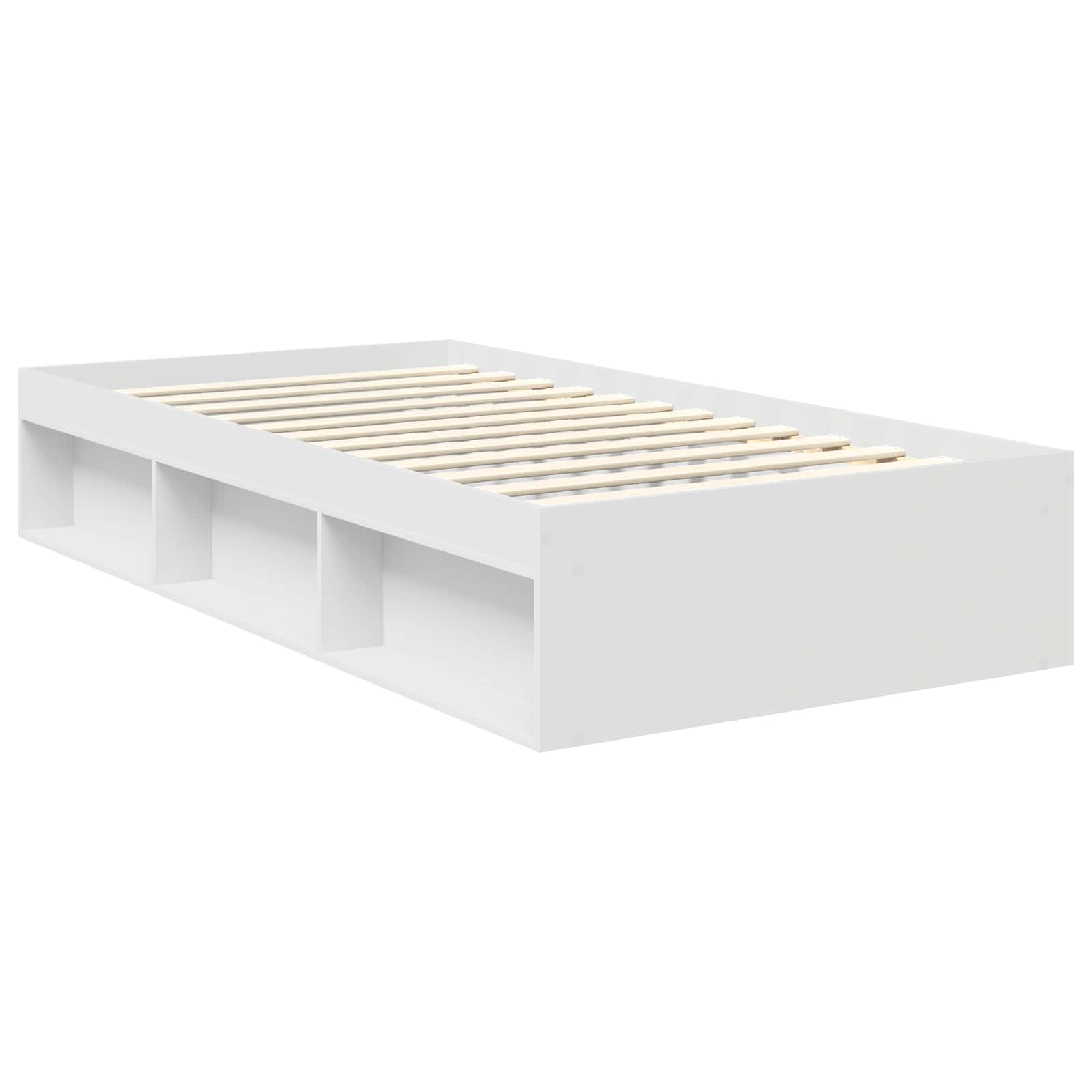 Sängram med huvudgavel Vit 100 x 200 cm Konstruerat trä