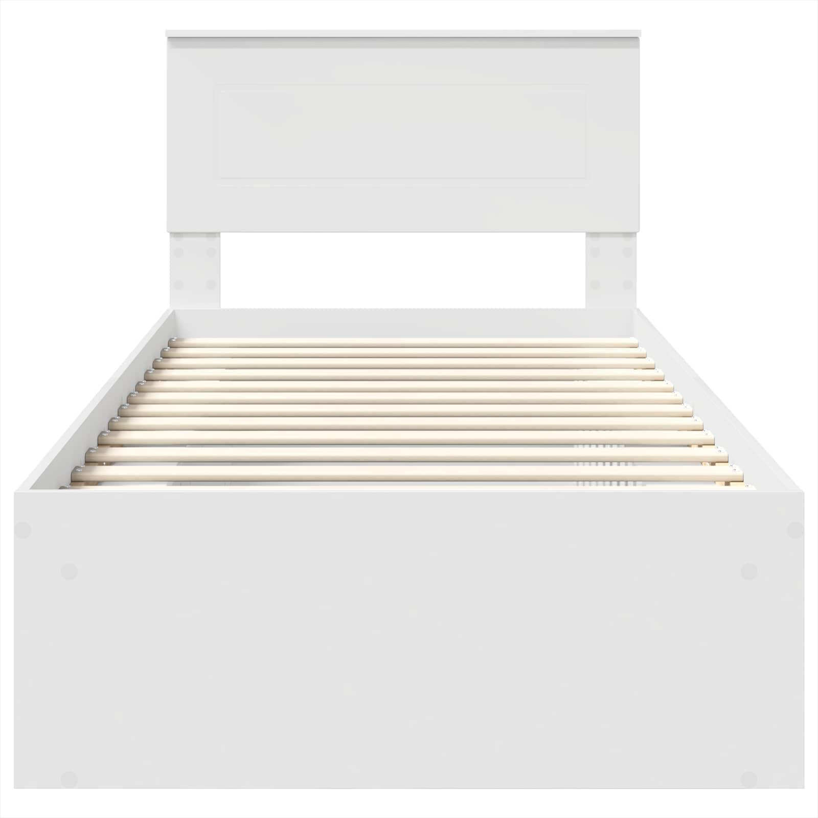 Sängram med huvudgavel Vit 100 x 200 cm Konstruerat trä